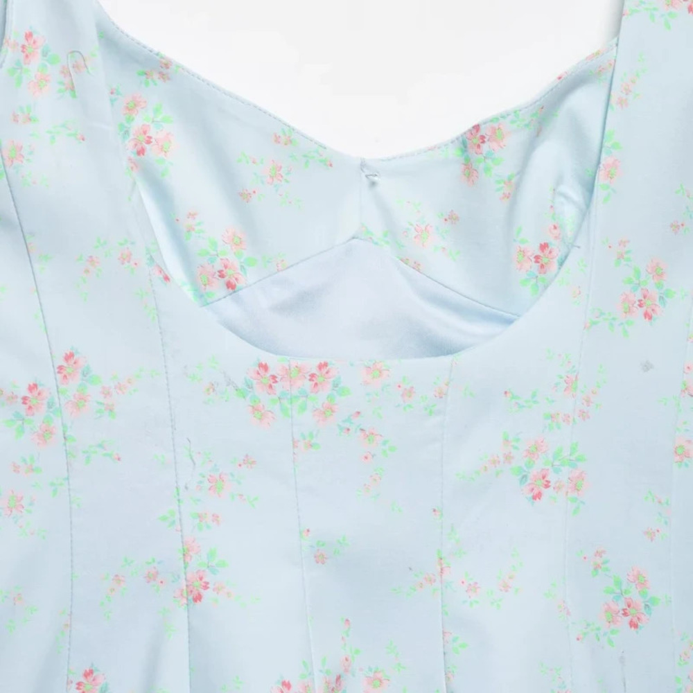ZARA Holiday Print Cinched Waist Slimming Short Dress